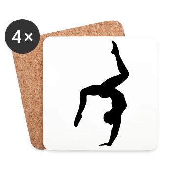 Gymnastics, Gymnast - Girls and Women's Gymnastics - Coasters (set of 4) - white - Front