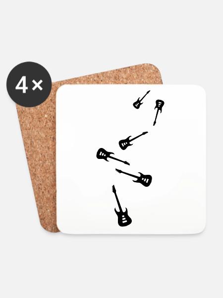 Gitarre Instrument - Untersetzer (4er-Set) - Weiß