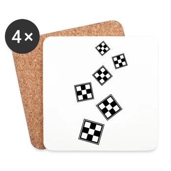 symbole de l’échiquier - Dessous de verre (lot de 4) - blanc - Devant