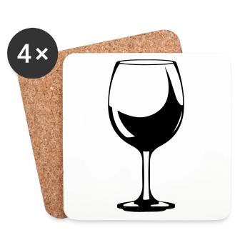 Wine glass symbol wine glass - Coasters (set of 4) - white - Front