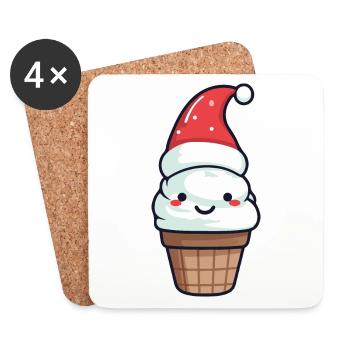 Eis Weihnachten Lecker - Untersetzer (4er-Set) - Weiß - Vorne