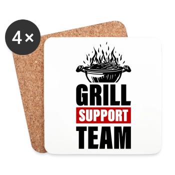 Grill Support Team Grillen - Untersetzer (4er-Set) - Weiß - Vorne