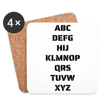 Das Alphabet - Untersetzer (4er-Set) - Weiß - Vorne