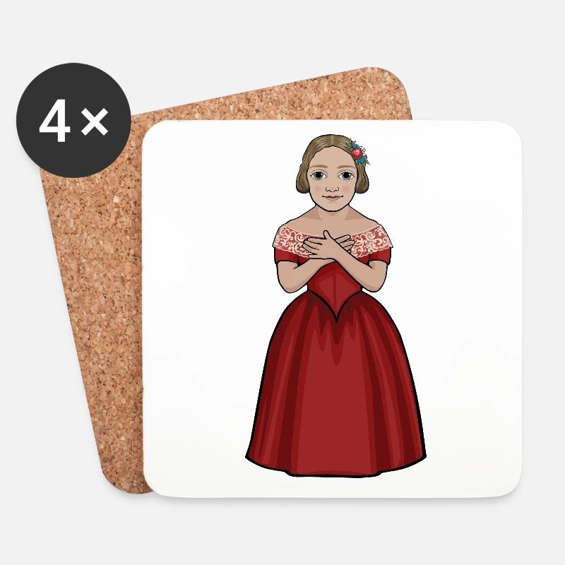 Jenny Lind - Coasters (set of 4) - white