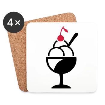 La crème glacée - Dessous de verre (lot de 4) - blanc - Devant