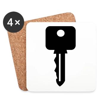 Key - key - gift idea - Coasters (set of 4) - white - Front