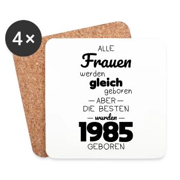 40. Geburtstag - Besten wurden 1985 geboren - Untersetzer (4er-Set) - Weiß - Vorne