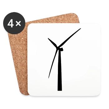 Moulin à vent ! Cadeau d’idée - Dessous de verre (lot de 4) - blanc - Devant