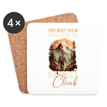 Mountains, mountaineering, hiking, hiking, climbing, nature - Coasters (set of 4) - white - Front