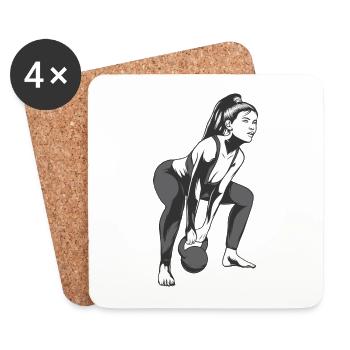 Gym Frau - Untersetzer (4er-Set) - Weiß - Vorne