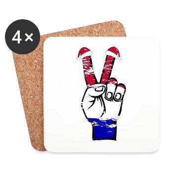 Hollande drapeau Noël symbole de paix utilisé - Dessous de verre (lot de 4) - blanc - Devant