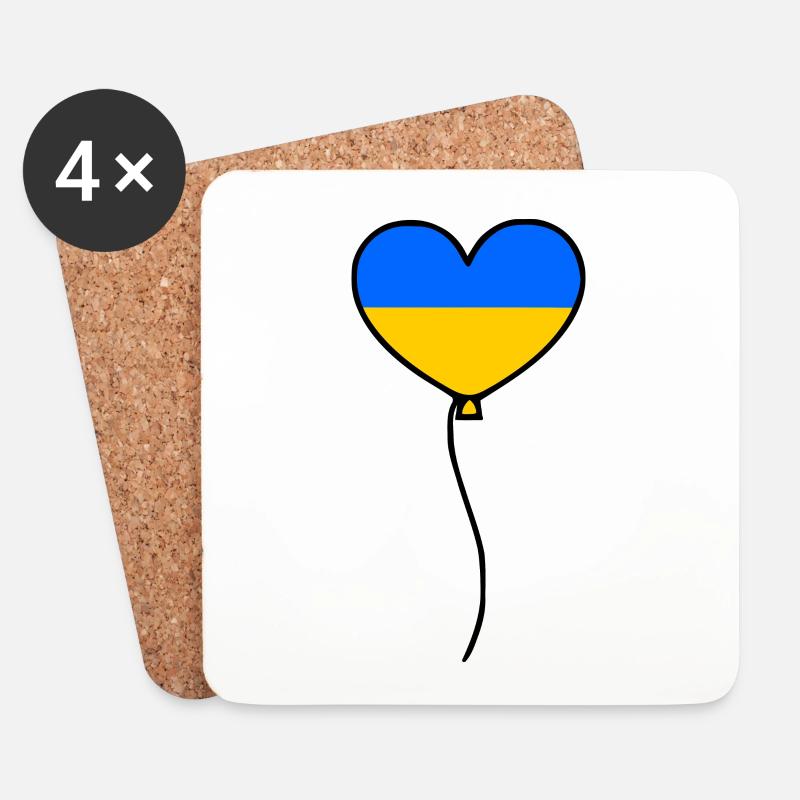 Ukraine - Untersetzer (4er-Set) - Weiß