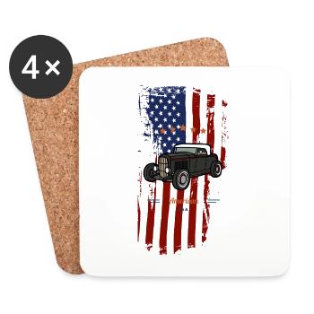 Hot Rod - Coasters (set of 4) - white - Front