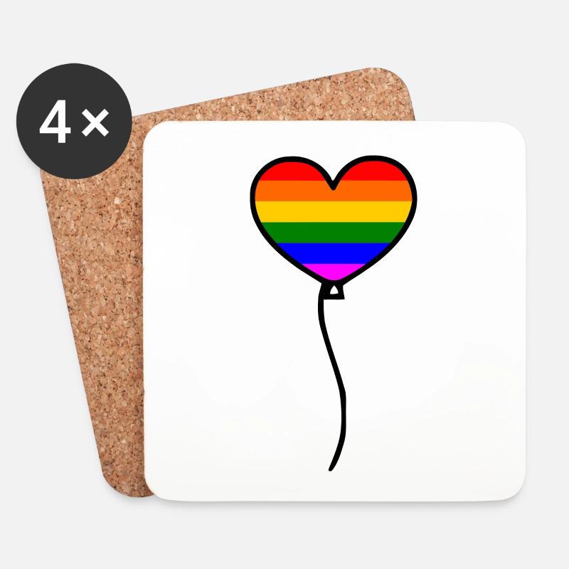 Lgbt - Untersetzer (4er-Set) - Weiß