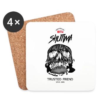 Skull Forever Friends Anywhere - Untersetzer (4er-Set) - Weiß - Vorne