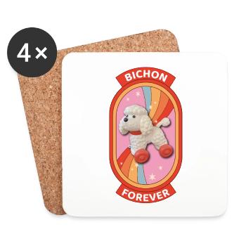 Bichon forever rainbow - Coasters (set of 4) - white - Front