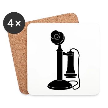 Old_Telephone_vt8 - Coasters (set of 4) - white - Front