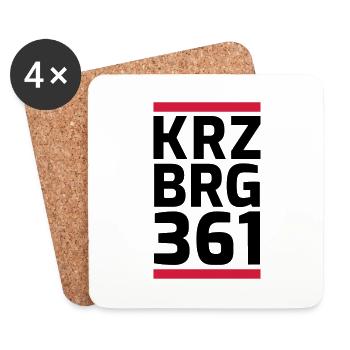 Kreuzberg 361 Design mit freier Farbwahl - Untersetzer (4er-Set) - Weiß - Vorne