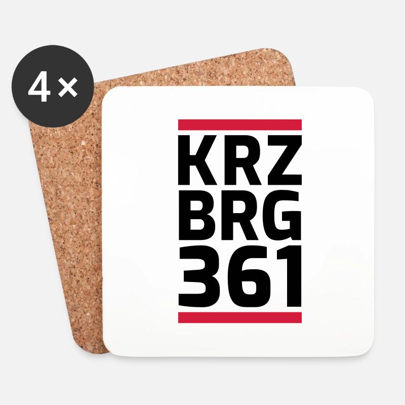 Kreuzberg 361 Design mit freier Farbwahl - Untersetzer (4er-Set) - Weiß
