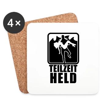 Part-time hero - Coasters (set of 4) - white - Front