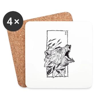 Totem animal bear - Coasters (set of 4) - white - Front