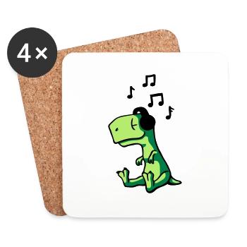 T-Rex Music - Untersetzer (4er-Set) - Weiß - Vorne