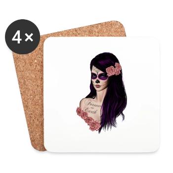 La Catrina dia dos muerto - Coasters (set of 4) - white - Front