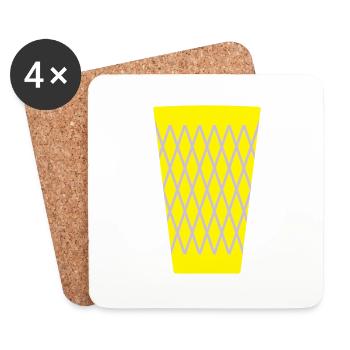 Apfelwein Glas _Geripptes - Untersetzer (4er-Set) - Weiß - Vorne