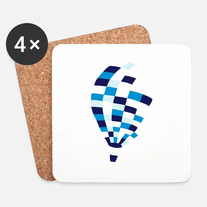 bunter heißluftballon - Untersetzer (4er-Set) - Weiß