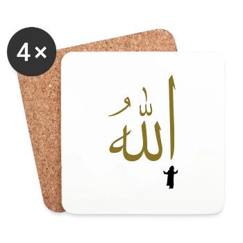 Gebet zu Allah / prayer to allah (2c) - Coasters (set of 4) - white - Front