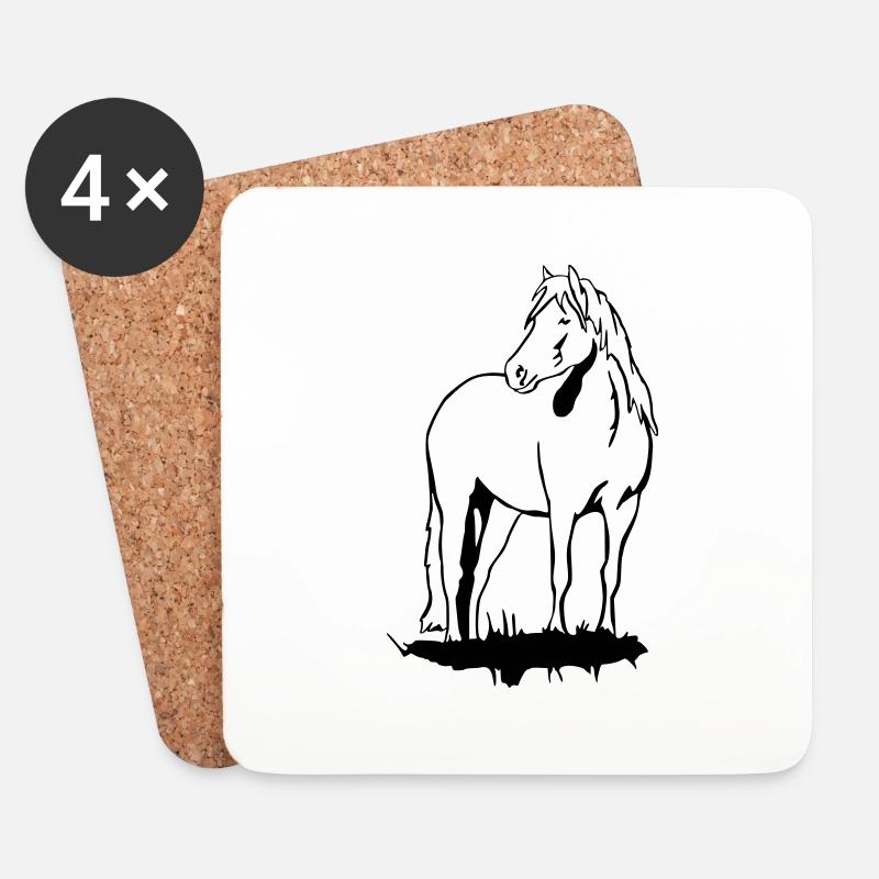 Haflinger Pony - Untersetzer (4er-Set) - Weiß