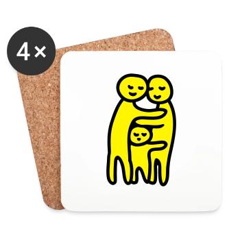 Family Hug - Coasters (set of 4) - white - Front