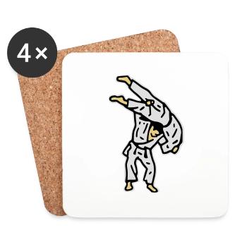 kata_guruma0 - Coasters (set of 4) - white - Front
