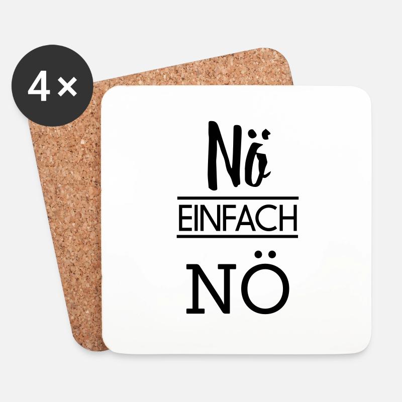 Nö einfach Nö - Untersetzer (4er-Set) - Weiß