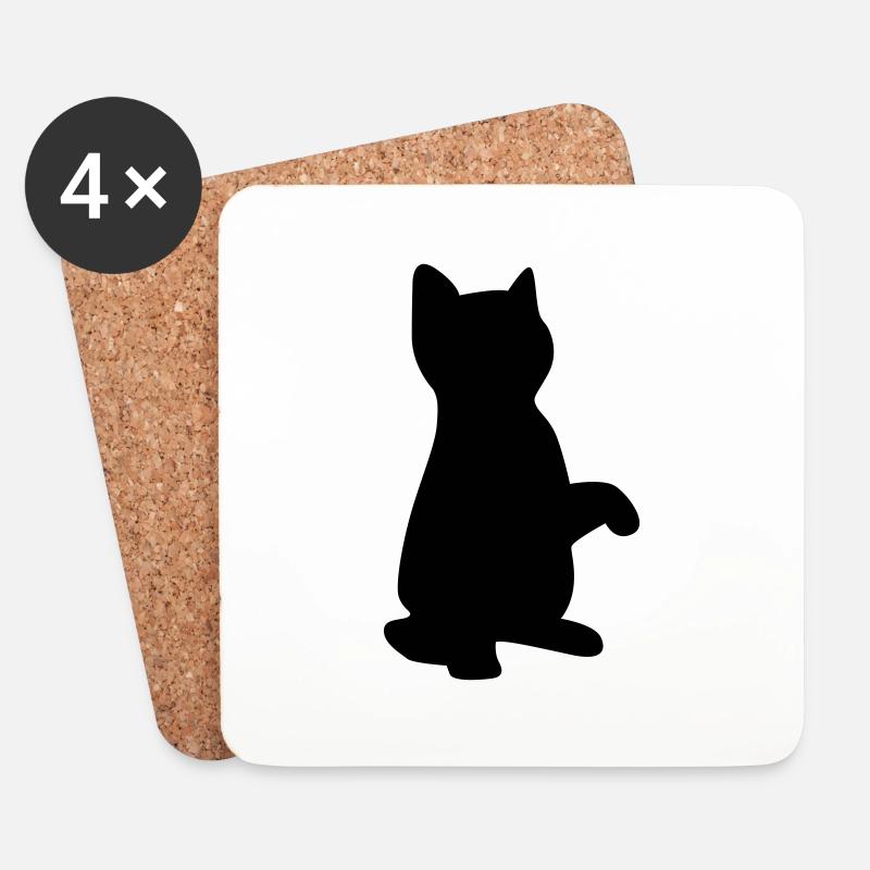 cat kitten - Coasters (set of 4) - white