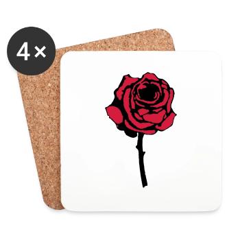 rose - Untersetzer (4er-Set) - Weiß - Vorne