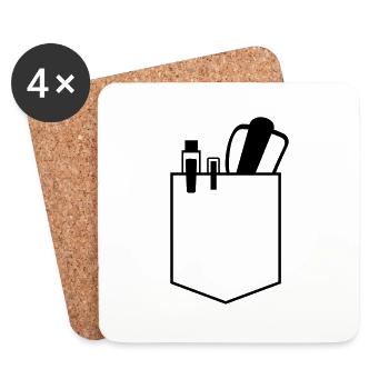 tasche mit brille nerd - Untersetzer (4er-Set) - Weiß - Vorne