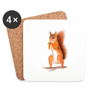 eichhörnchen - Untersetzer (4er-Set) - Weiß - Vorne