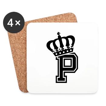 Buchstabe P - Untersetzer (4er-Set) - Weiß - Vorne
