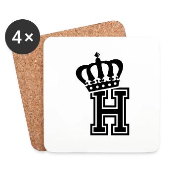 Buchstabe H - Untersetzer (4er-Set) - Weiß - Vorne