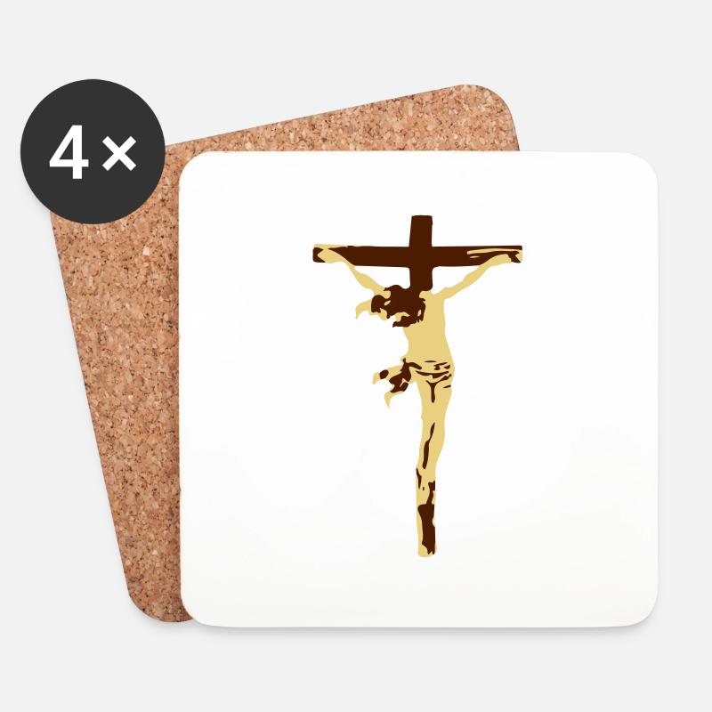Jesus - Untersetzer (4er-Set) - Weiß