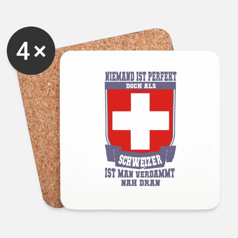 Schweizer Perfekt - Untersetzer (4er-Set) - Weiß