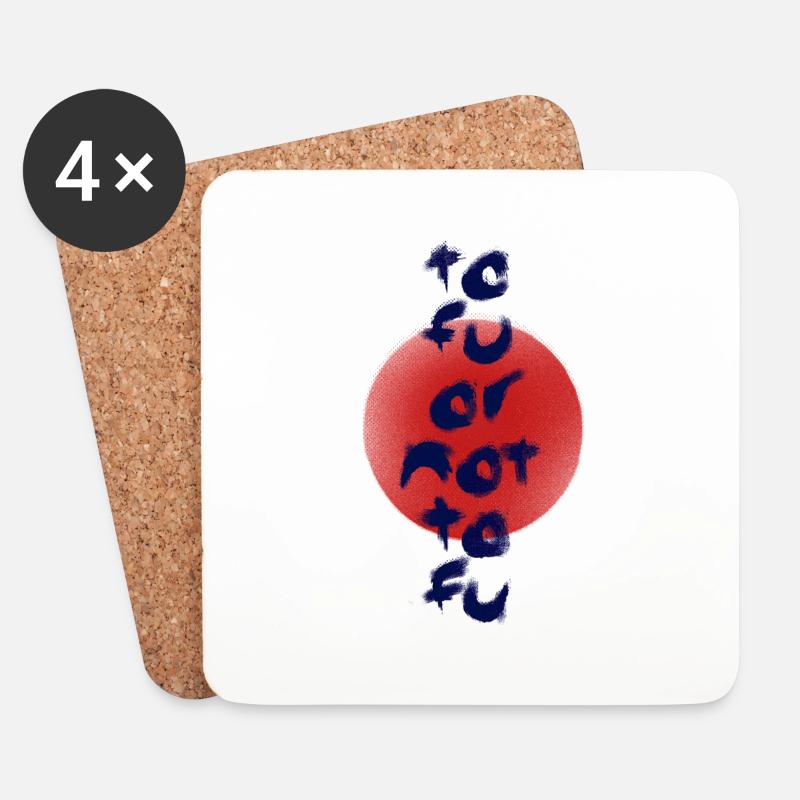 Tofu oder nicht Tofu - Untersetzer (4er-Set) - Weiß
