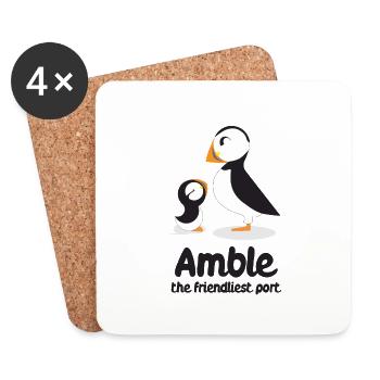 Amble Puffins - Coasters (set of 4) - white - Front