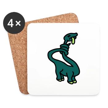 stranglesaurus_dino_3c - Untersetzer (4er-Set) - Weiß - Vorne