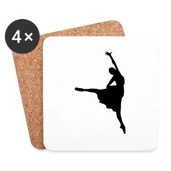 Vector Ballet dancer Silhouette - Coasters (set of 4) - white - Front
