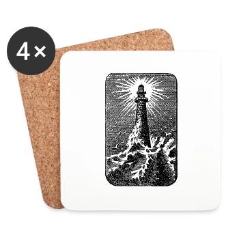 Leuchtturm - Untersetzer (4er-Set) - Weiß - Vorne