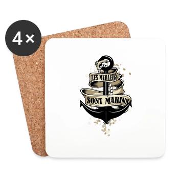 Marin 2 - Dessous de verre (lot de 4) - blanc - Devant