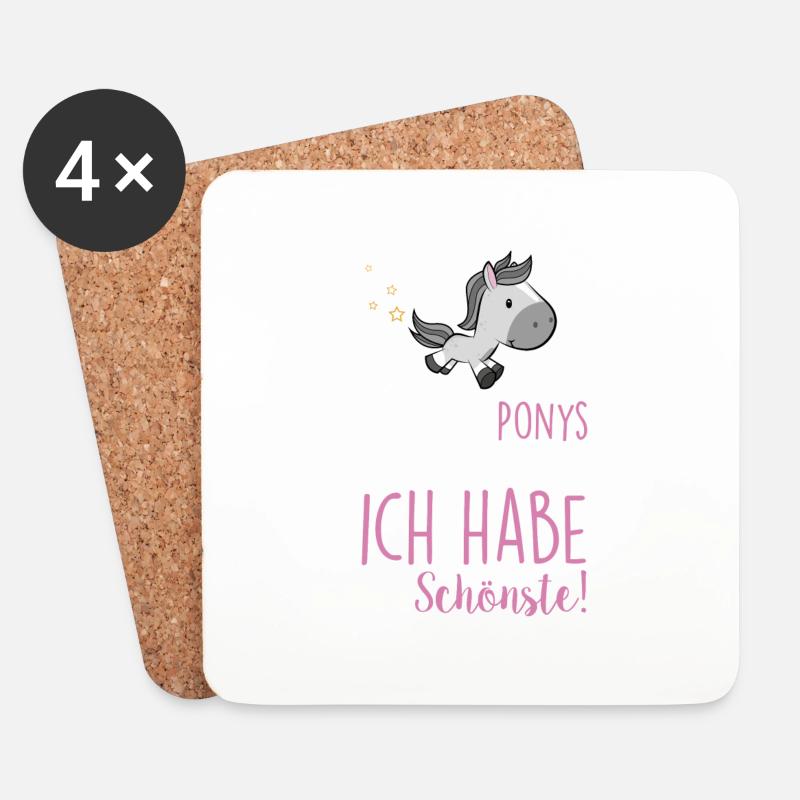 So viele Ponys - Untersetzer (4er-Set) - Weiß