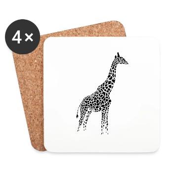 girafe afrique - Dessous de verre (lot de 4) - blanc - Devant